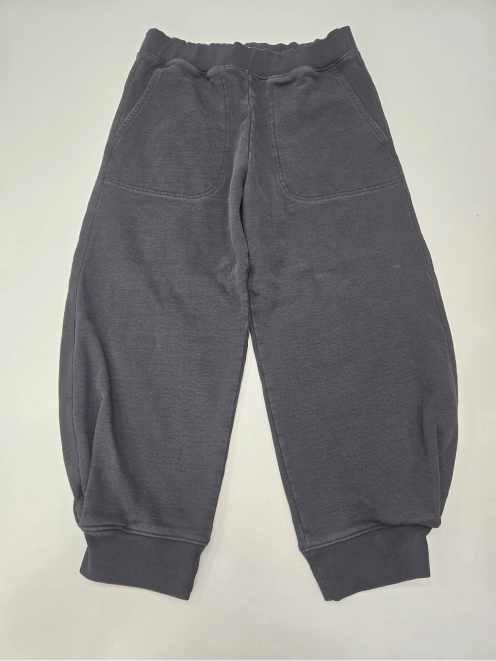 Tibi Calder Sweatpants Black Barrel Leg French Terry Pants Size M Womens